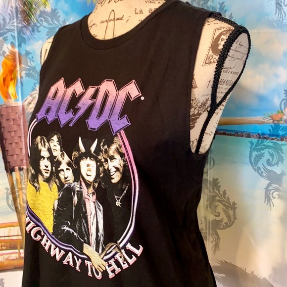 🍀 NWT! AC⚡️DC Highway To Hell 1979 Tour Tank! - Picture 7 of 13
